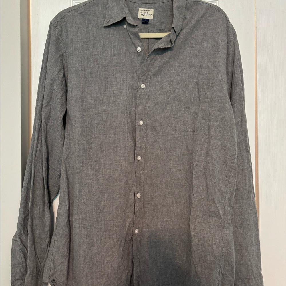 J. Crew Charcoal Casual Button-Down Shirt